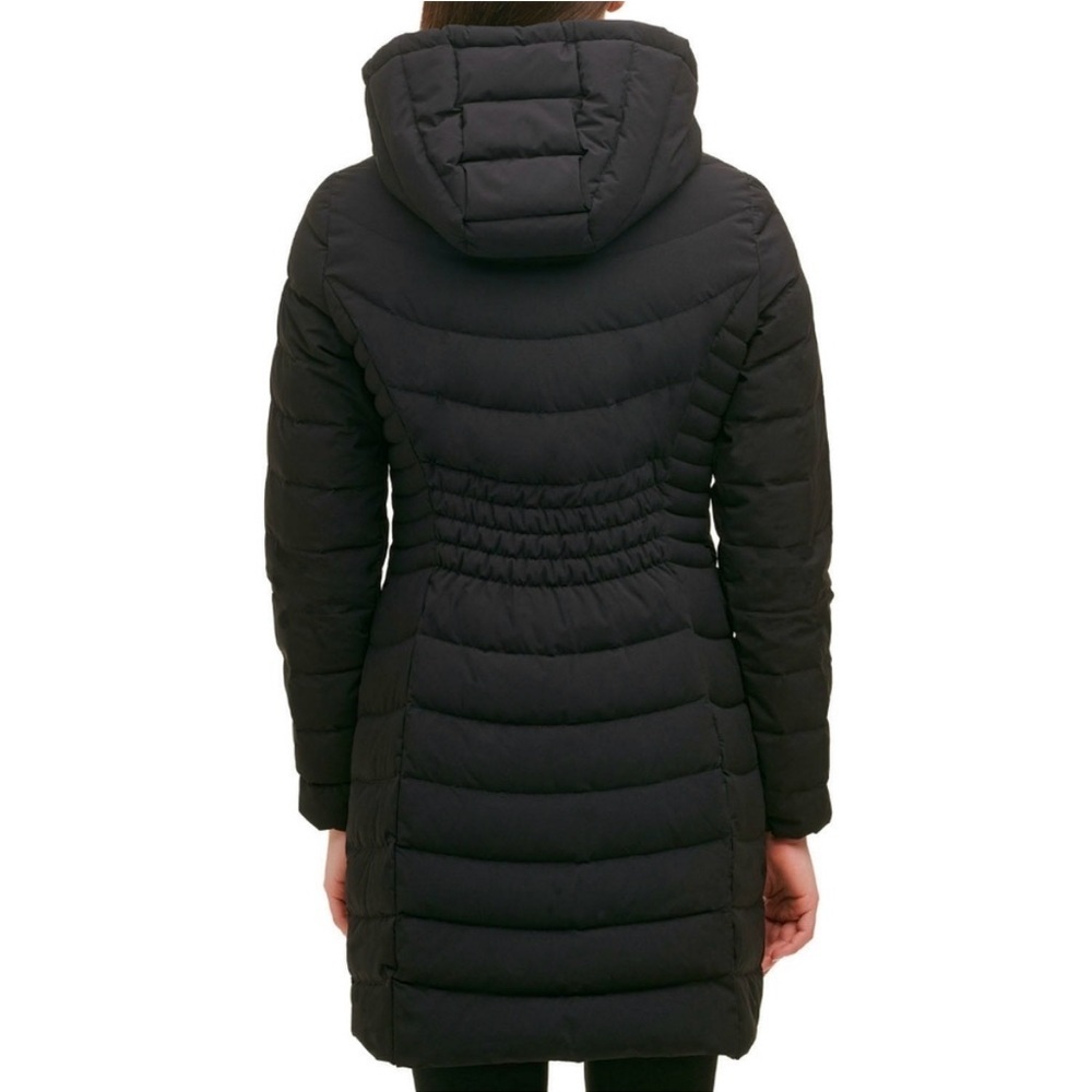 Women's Black Hooded Puffer Coat down filled size small - Picture 2 of 8